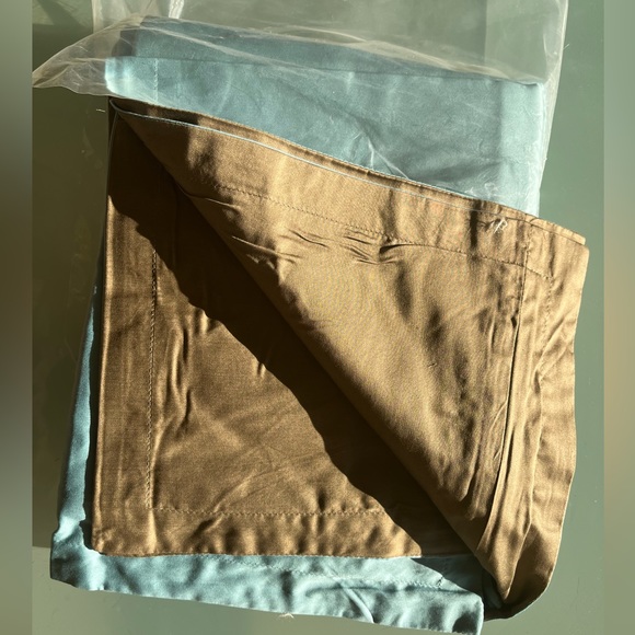 JS Affluence Queen Duvet Cover + 2 Shams Set Turquoise Mocha 100% Cotton Sateen - Picture 12 of 16